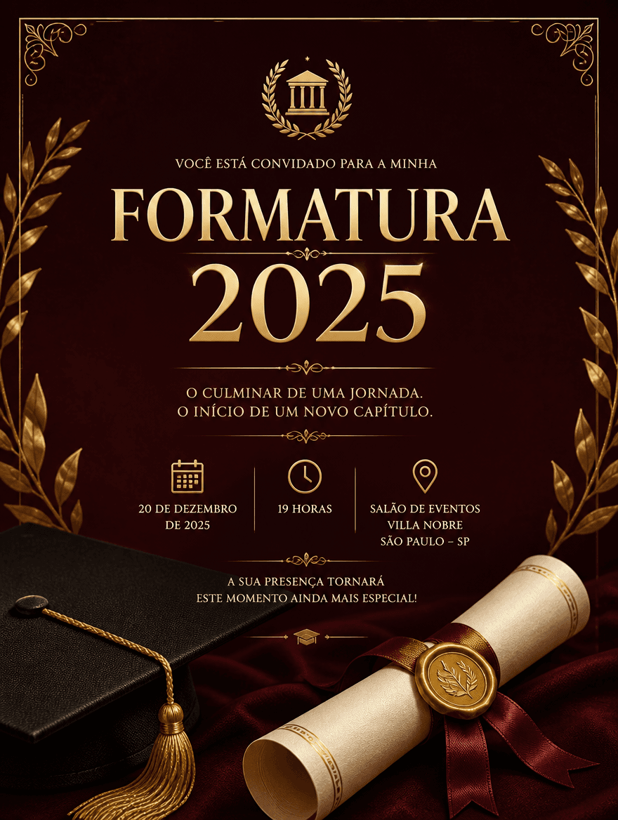 Template de convite para Graduação